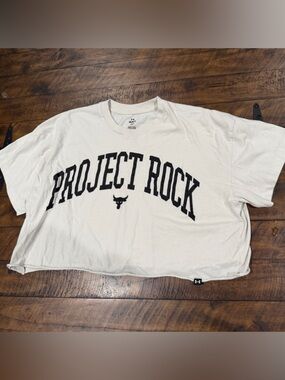 PROJECT ROCK White Graphic Tee - Men's Casual Shirt